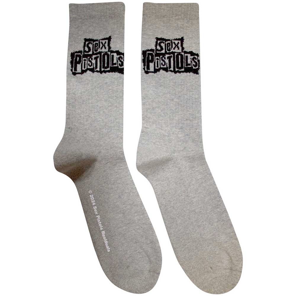 Sex Pistols - Stacked Logo Sokken - Grijs